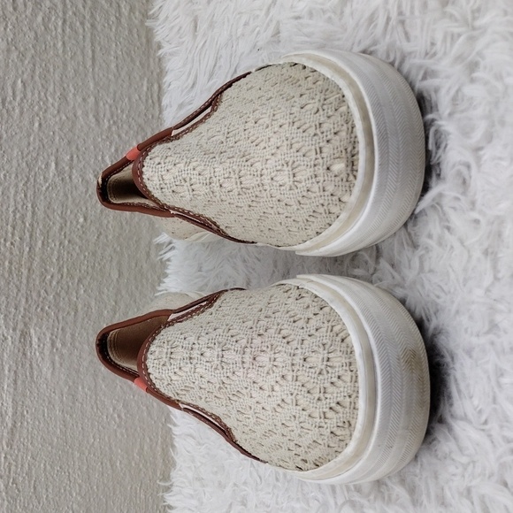 Keds Since 1916 Cream Crochet Fabric Upper Almond Toe Low Heel Slip On Sneaker - Picture 2 of 16